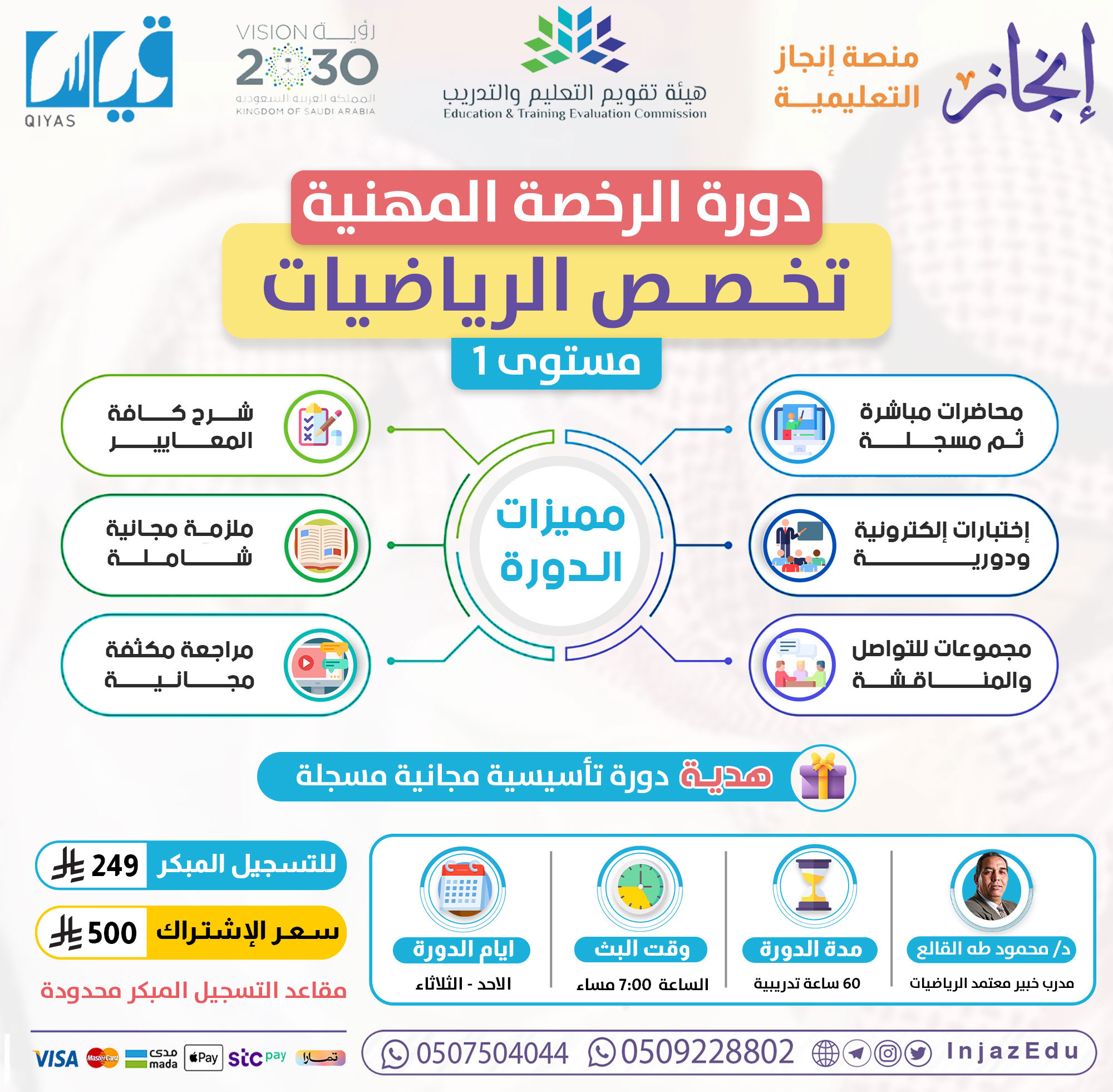 الرخصة المهنية  الرياضيات (1)  مياشرة